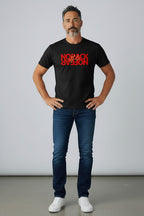 WOFF black 100% cotton t-shirt with bold red 'NO FEAR ALPHA' graphic print.