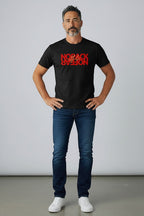 WOFF black 100% cotton t-shirt with bold red 'NO FEAR ALPHA' graphic print.