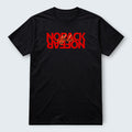 WOFF black 100% cotton t-shirt with red 'NO FEAR ALPHA' graphic print. Regular unisex fit.