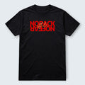 WOFF black 100% cotton t-shirt with red 'NO FEAR ALPHA' graphic print. Regular unisex fit.