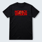 WOFF black 100% cotton t-shirt with red 'NO FEAR ALPHA' graphic print. Regular unisex fit.