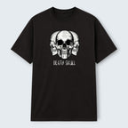 WOFF black 100% cotton crew neck t-shirt with a graphic print of three skulls and the text "DEATH SKULL".
