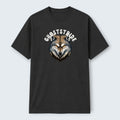 WOFF Ghoststride Crew T-Shirt in black 100% cotton with a graphic print of a wolf's head and the word Ghoststride.