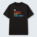 WOFF black 100% cotton crew neck t-shirt with "Wolves Don't Bark They Intimidate" graphic print.