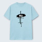 WOFF light blue 100% cotton unisex regular fit t-shirt with black 'WILD' graphic print.