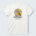 WOFF white 100% cotton unisex regular fit Moonwalker crew t-shirt with wolf graphic and moon.