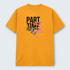 WOFF Part Time Wolf Crew T-Shirt in gold, 100% cotton with a graphic print of claws and red lettering.