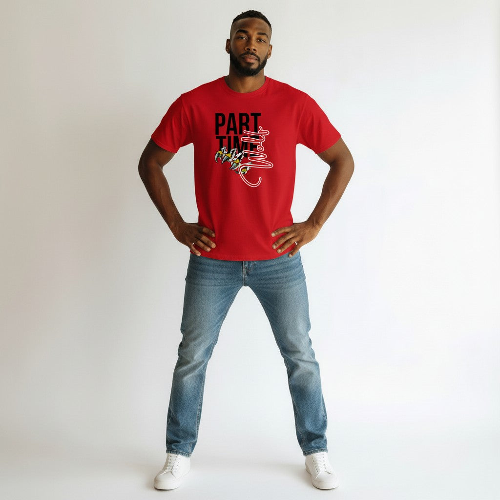 WOFF red 100% cotton crew neck t-shirt with