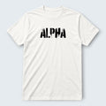 WOFF Wild Alpha Crew T-Shirt in white 100% cotton with black distressed text graphic.