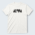 WOFF Wild Alpha Crew T-Shirt in white 100% cotton with black distressed text graphic.