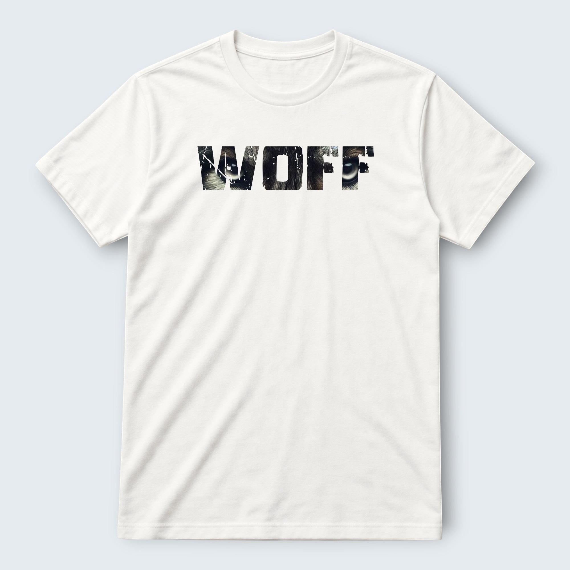 WOFF white 100% cotton unisex regular fit t-shirt with bold graphic print.