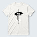WOFF white 100% cotton unisex regular fit t-shirt with black 'WILD' graphic print and abstract lines.