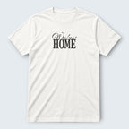 WOLVES HOME white 100% cotton crew neck t-shirt with black text graphic. Regular unisex fit.